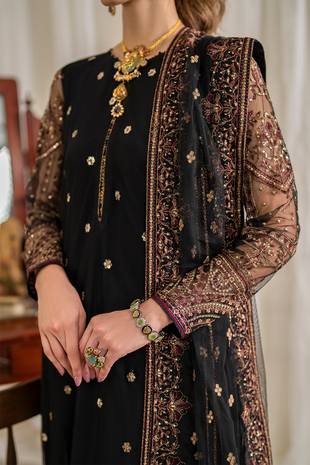 Iznik | Exclusive Formals | UE-288 Embroidered Net