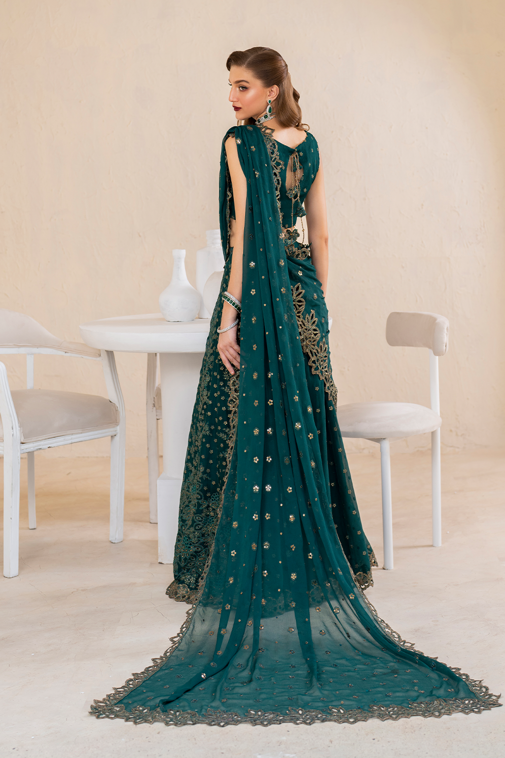 Iznik | Chinnon Chiffon | CC-47 Embroidered Chiffon - House Of Anaya