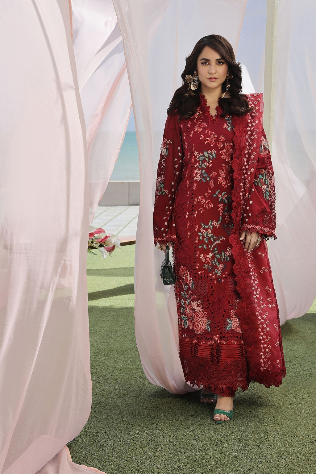Maryam Hussain | Luxury Lawn 24 | CRIMSON - Riwayat-e-Khas