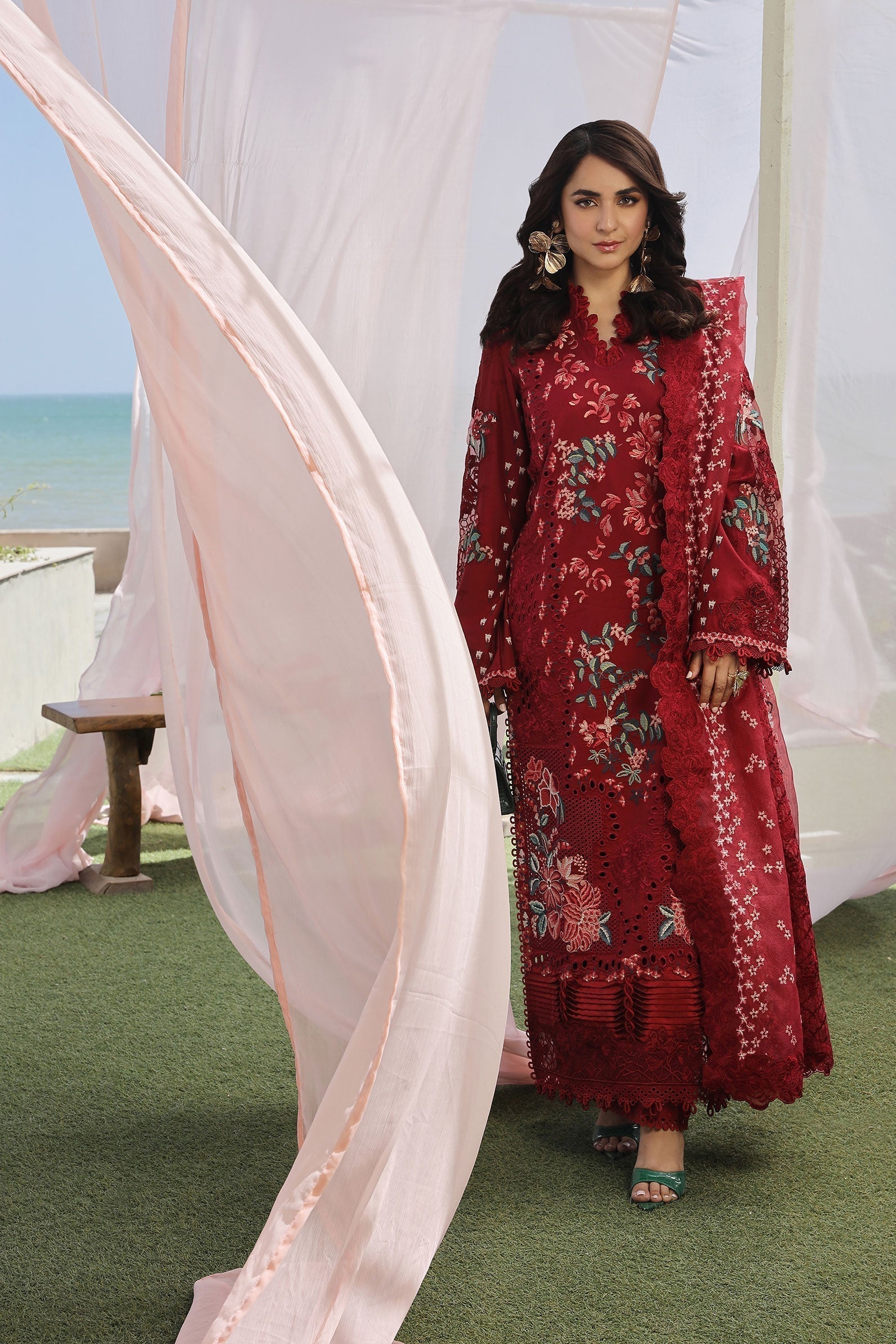 Maryam Hussain | Luxury Lawn 24 | CRIMSON - Riwayat-e-Khas