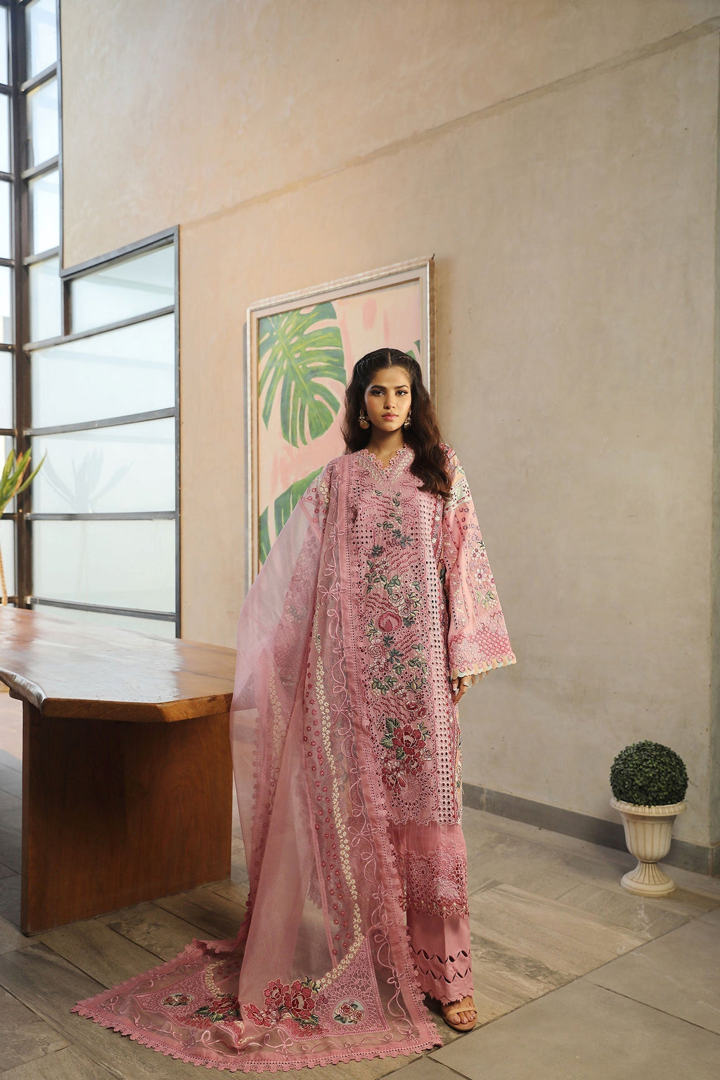 Maryam Hussain | Luxury Lawn 24 | CORAL - Riwayat-e-Khas