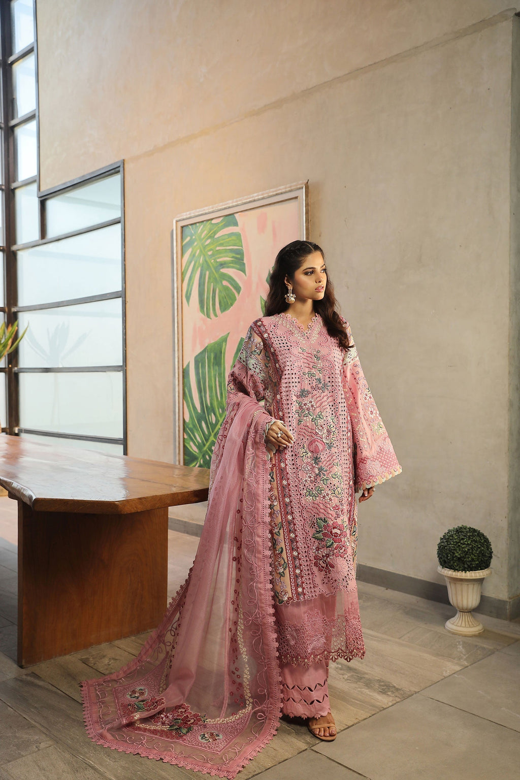 Maryam Hussain | Luxury Lawn 24 | CORAL - Riwayat-e-Khas