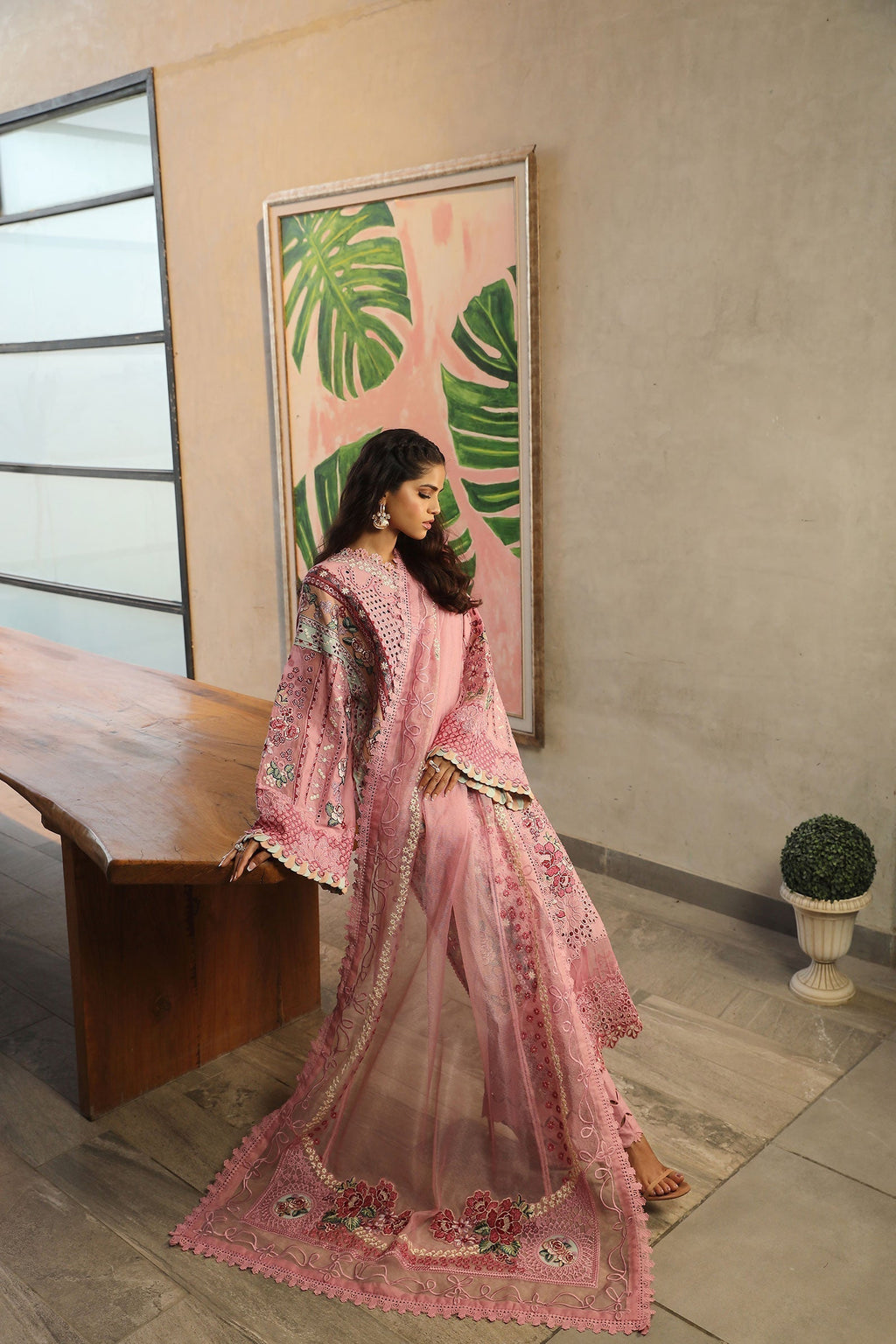 Maryam Hussain | Luxury Lawn 24 | CORAL - Riwayat-e-Khas