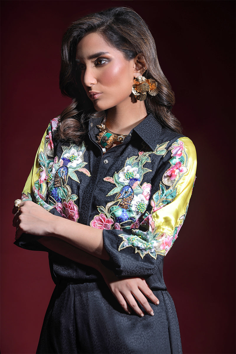 Wardha Saleem | Luxury Pret Fusion Wear | ONYX CORD-SET (2PC) - Riwayat-e-Khas