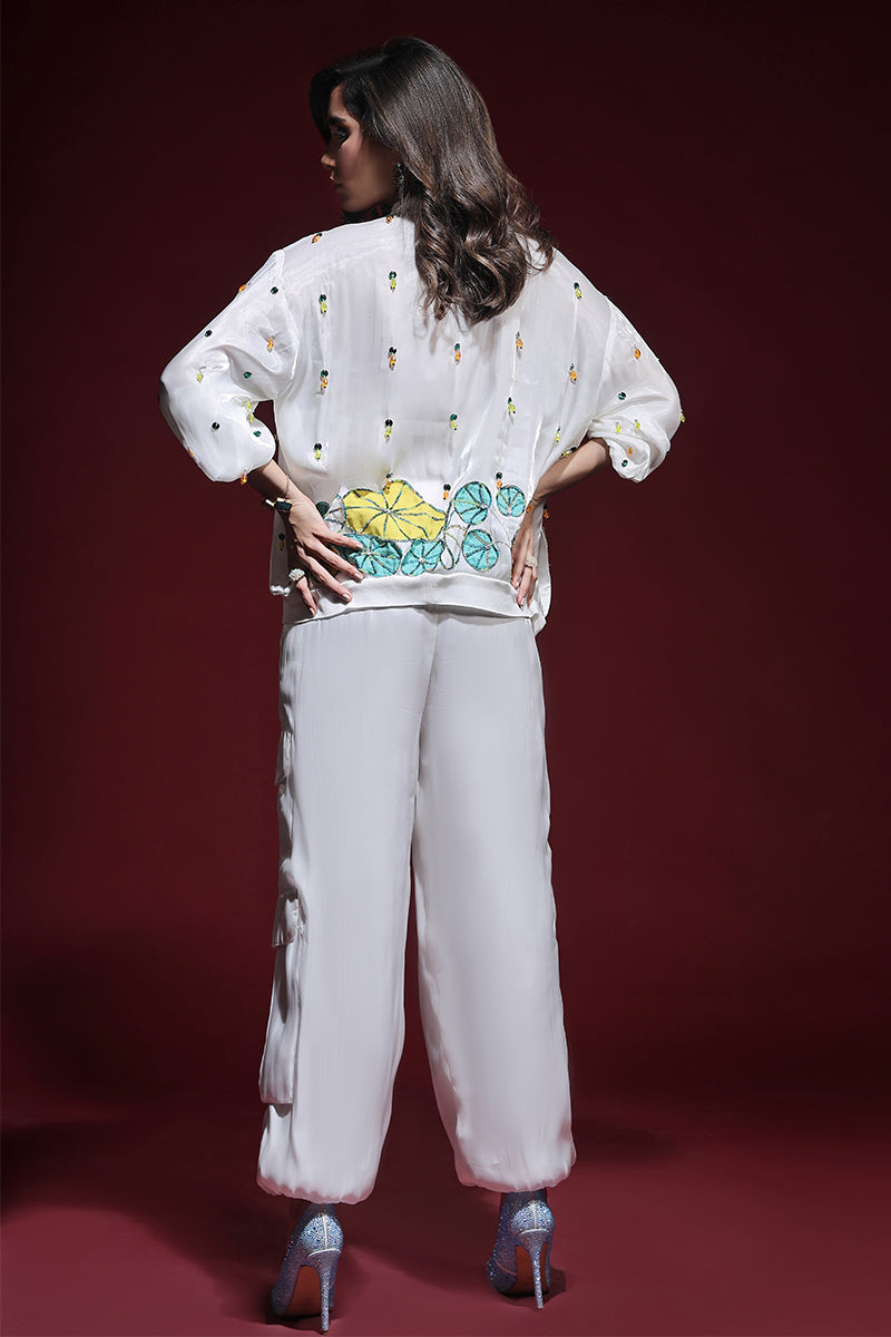 Wardha Saleem | Luxury Pret Fusion Wear | ZARA BOMBER JACKET WITH CARGO PANTS (2PC) - Riwayat-e-Khas