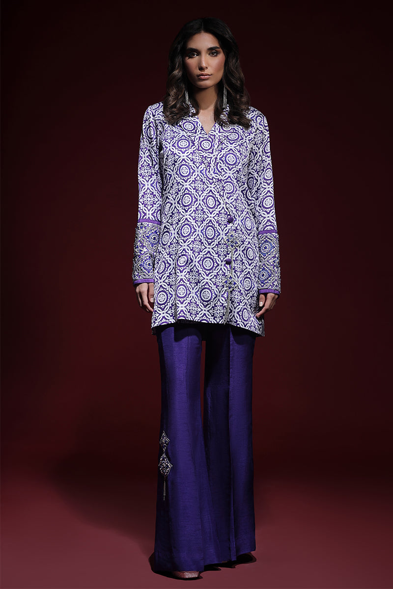 Wardha Saleem | Luxury Pret Fusion Wear | SAPHIR FORMAL CORD-SET (2PC) - Riwayat-e-Khas