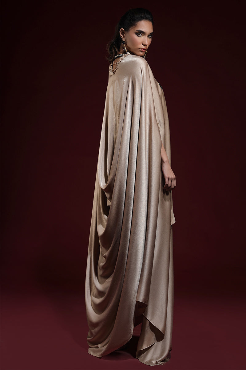 Wardha Saleem | Luxury Pret Fusion Wear | SAHARA DRAPE WITH PANTS (2PC) - Riwayat-e-Khas