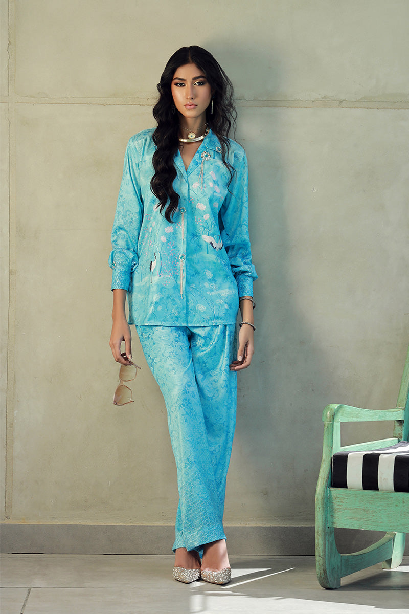 Wardha Saleem | Luxury Pret Fusion Wear | SKYE (2PC) - Riwayat-e-Khas