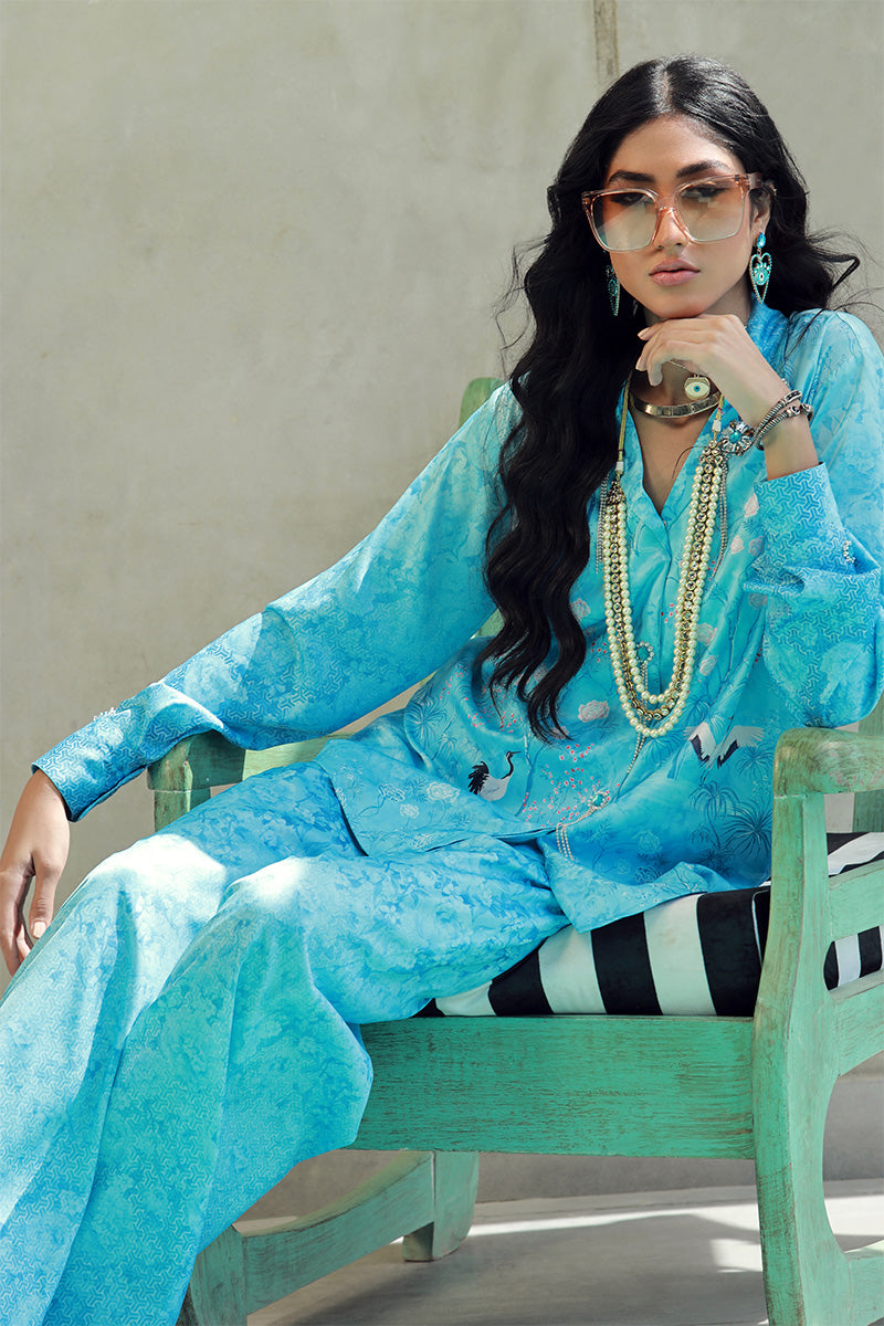 Wardha Saleem | Luxury Pret Fusion Wear | SKYE (2PC) - Riwayat-e-Khas