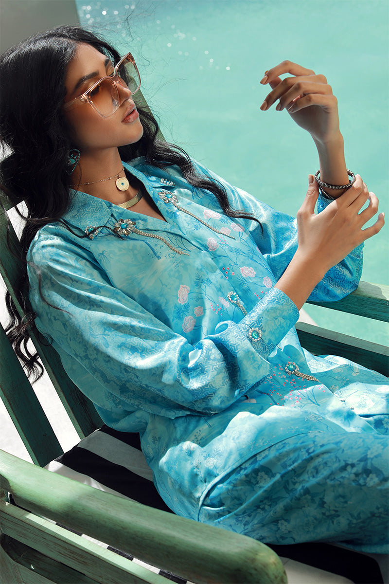 Wardha Saleem | Luxury Pret Fusion Wear | SKYE (2PC) - Riwayat-e-Khas