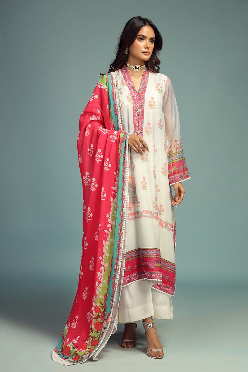 Wardha Saleem | Luxury Pret Traditional Wear | GUL BAHAAR SHIRT WITH DUPATTA (2 PC) - Riwayat-e-Khas
