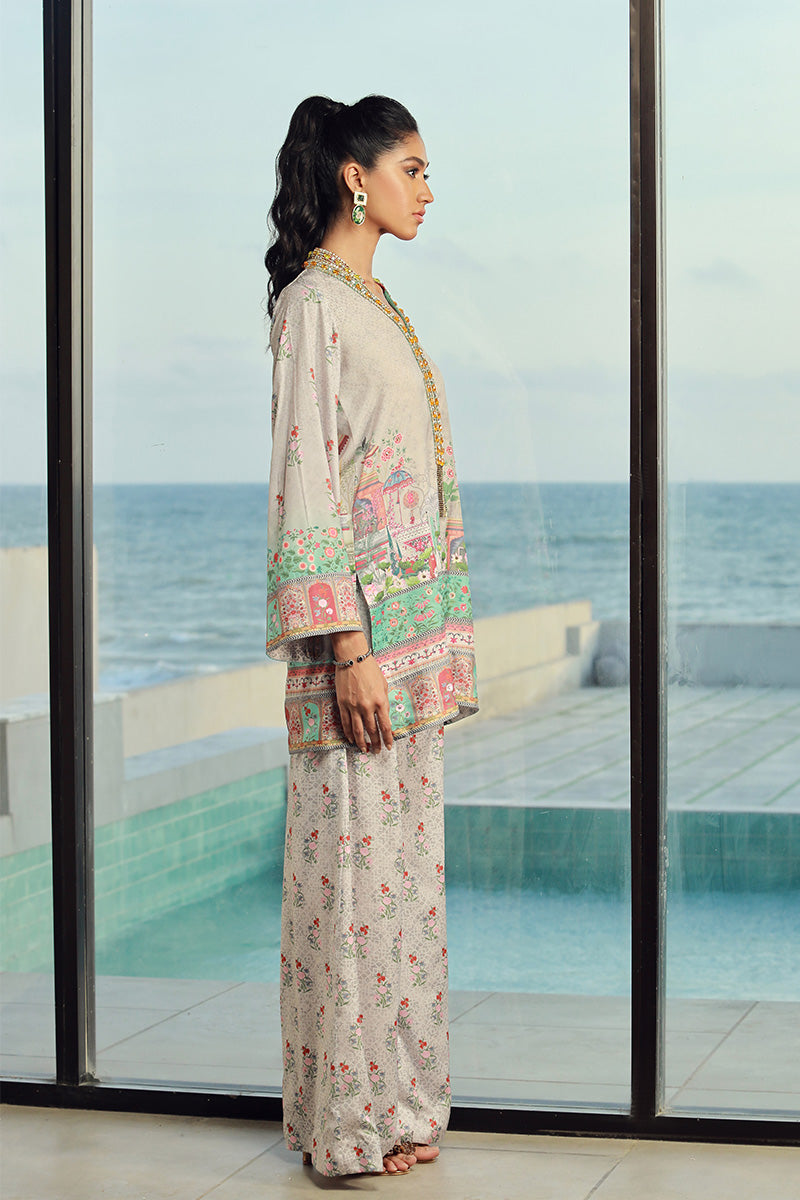 Wardha Saleem | Luxury Pret Fusion Wear | LILA (2PC) - Riwayat-e-Khas