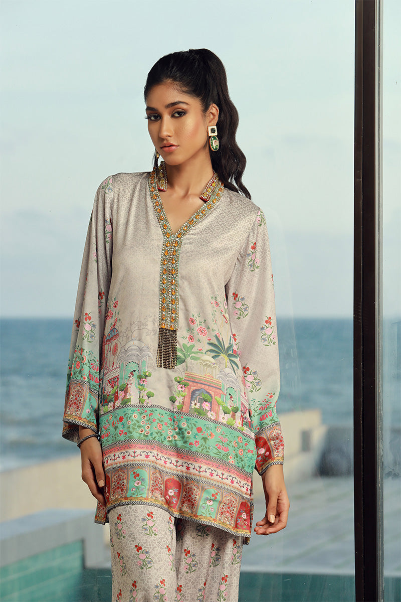 Wardha Saleem | Luxury Pret Fusion Wear | LILA (2PC) - Riwayat-e-Khas