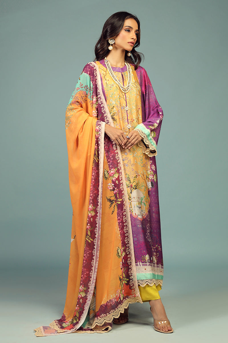 Wardha Saleem | Luxury Pret Traditional Wear | JHAROKA SHIRT WITH DUPATTA ( 2 PC) - Riwayat-e-Khas