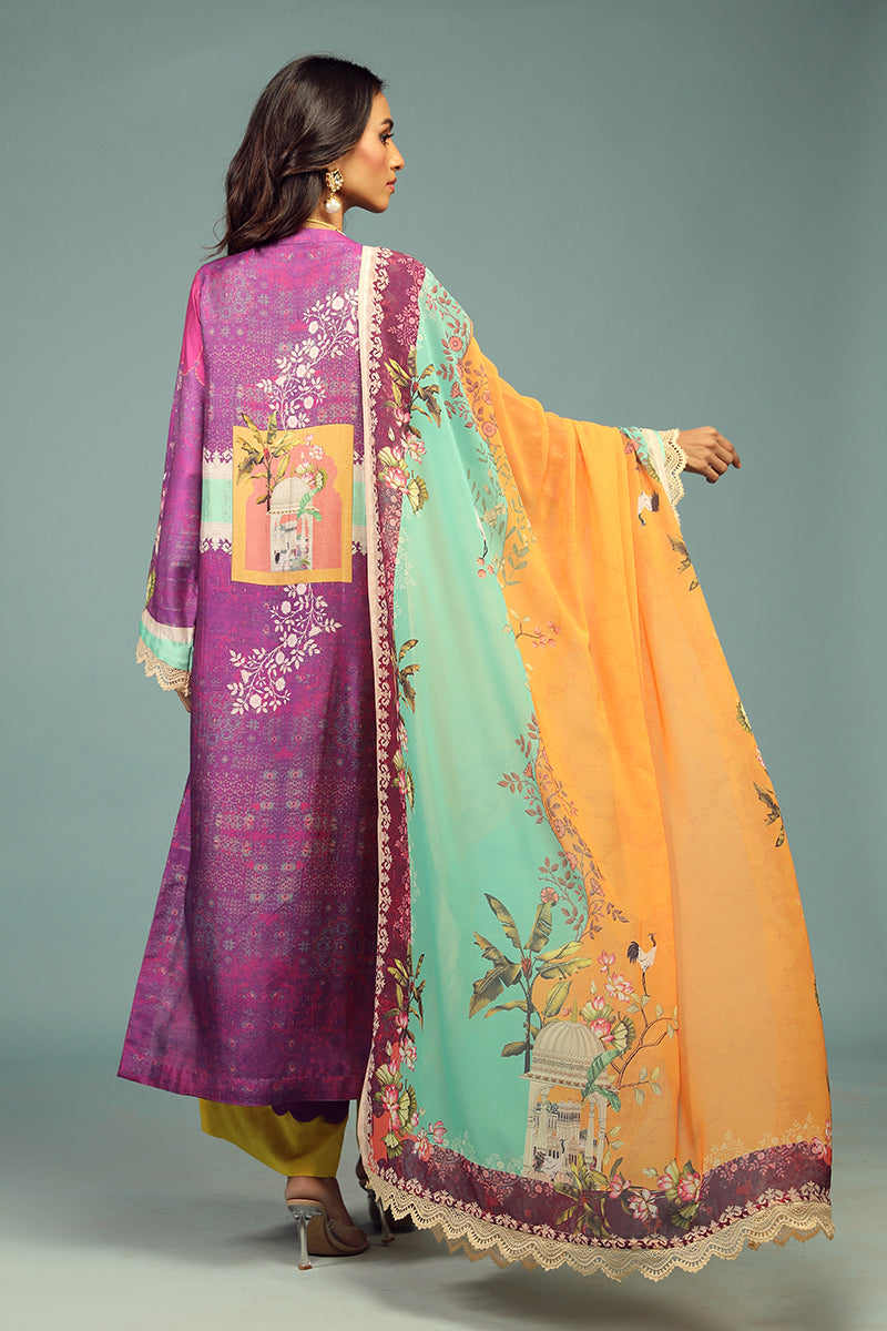 Wardha Saleem | Luxury Pret Traditional Wear | JHAROKA SHIRT WITH DUPATTA ( 2 PC) - Riwayat-e-Khas