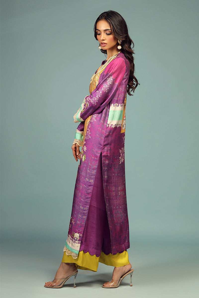 Wardha Saleem | Luxury Pret Traditional Wear | JHAROKA SHIRT WITH DUPATTA ( 2 PC) - Riwayat-e-Khas