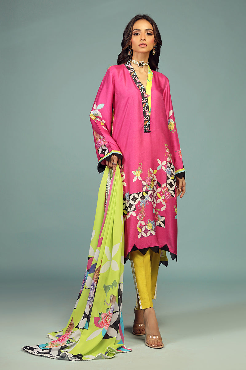 Wardha Saleem | Luxury Pret Traditional Wear | SHIKARGAH SHIRT WITH DUPATTA ( 2 PC) - Riwayat-e-Khas
