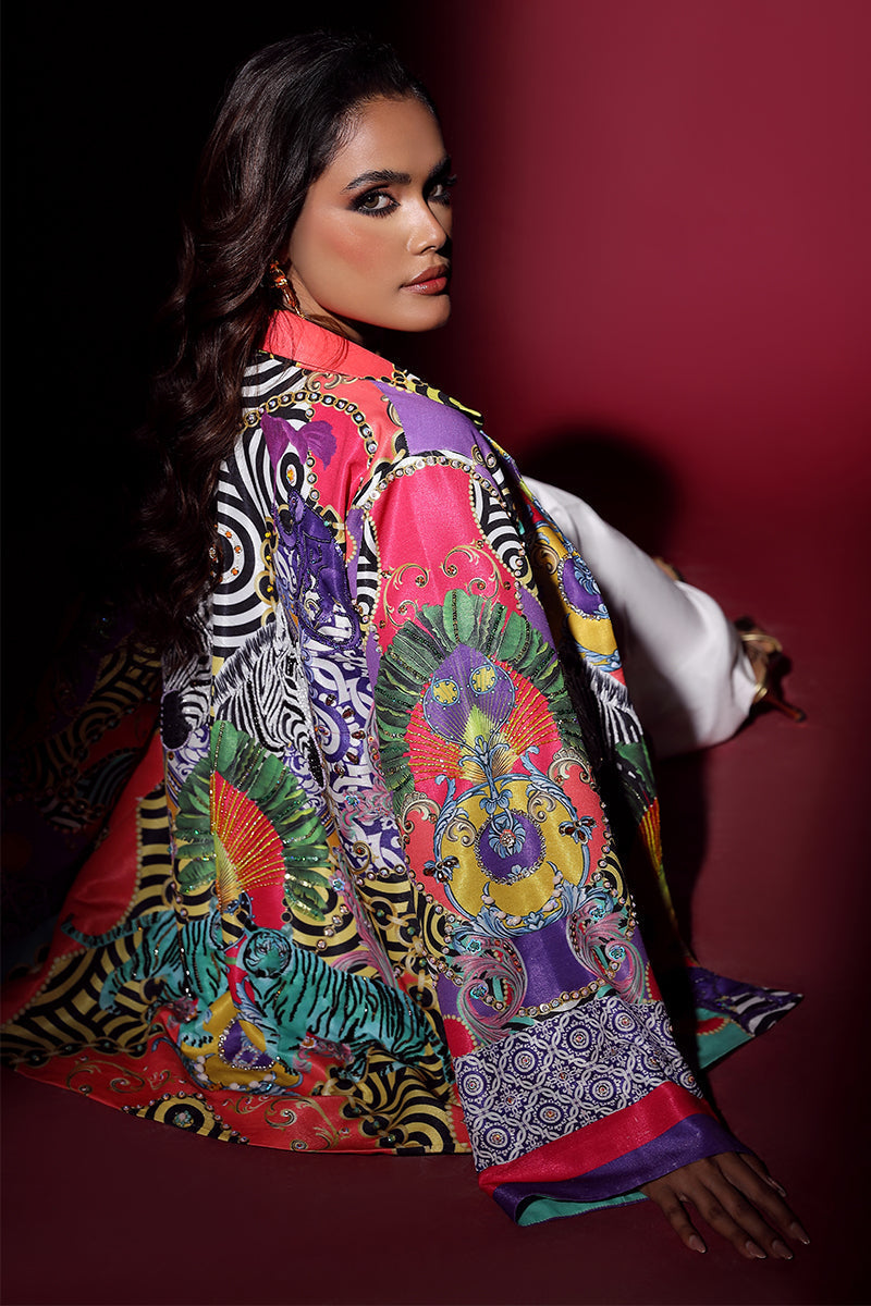 Wardha Saleem | Luxury Pret Fusion Wear | SAFARI JACKET WITH JUMPSUIT (2PC) - Riwayat-e-Khas