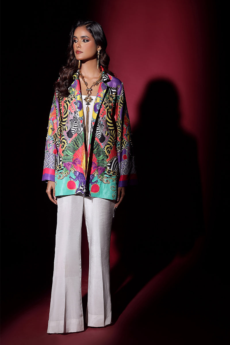 Wardha Saleem | Luxury Pret Fusion Wear | SAFARI JACKET WITH JUMPSUIT (2PC) - Riwayat-e-Khas