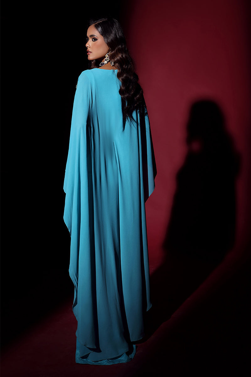 Wardha Saleem | Luxury Pret Fusion Wear | VOGUE JUMPSUIT DRAPE (1PC) - Riwayat-e-Khas