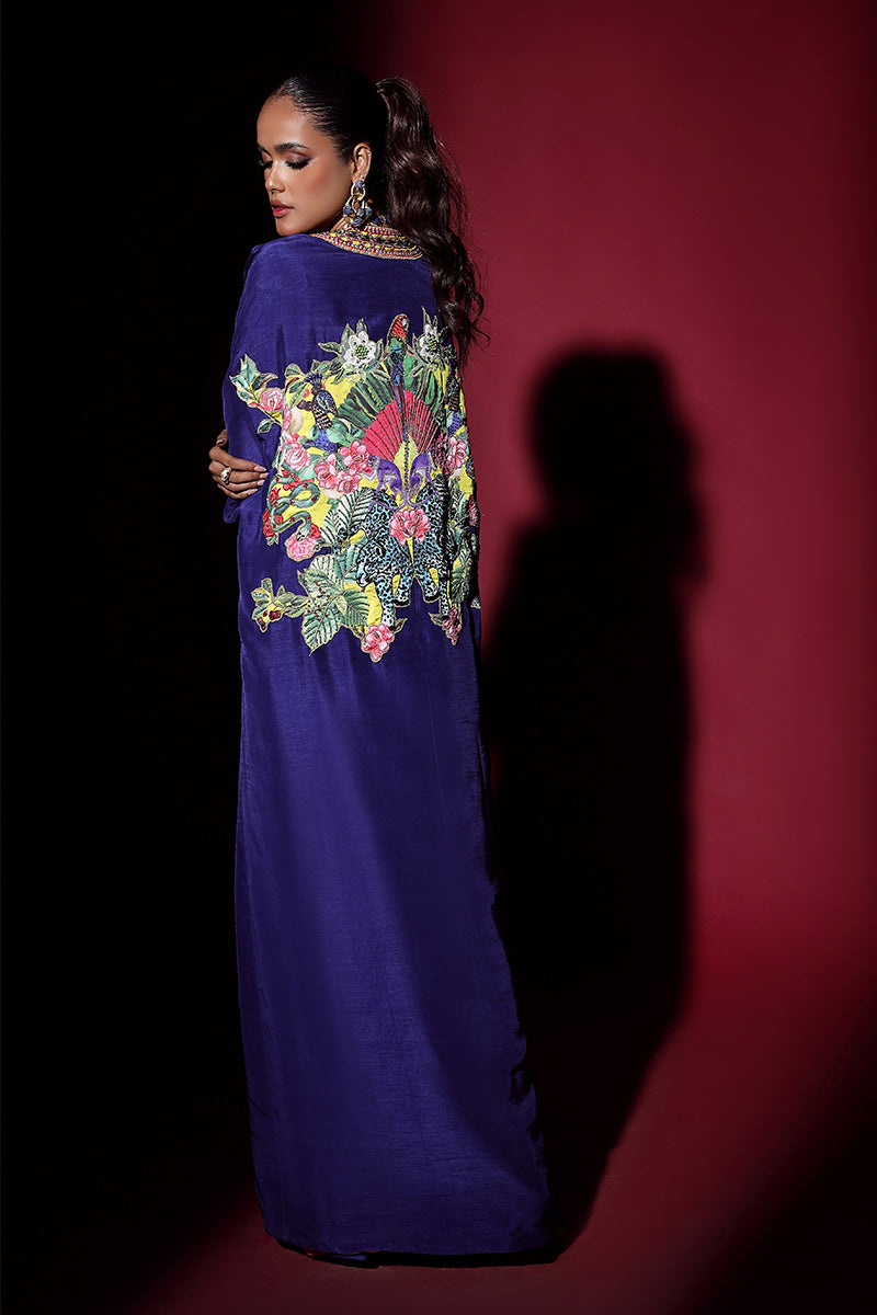 Wardha Saleem | Luxury Pret Fusion Wear | NOVA CAPE WITH DRAPE (2PC) - Riwayat-e-Khas