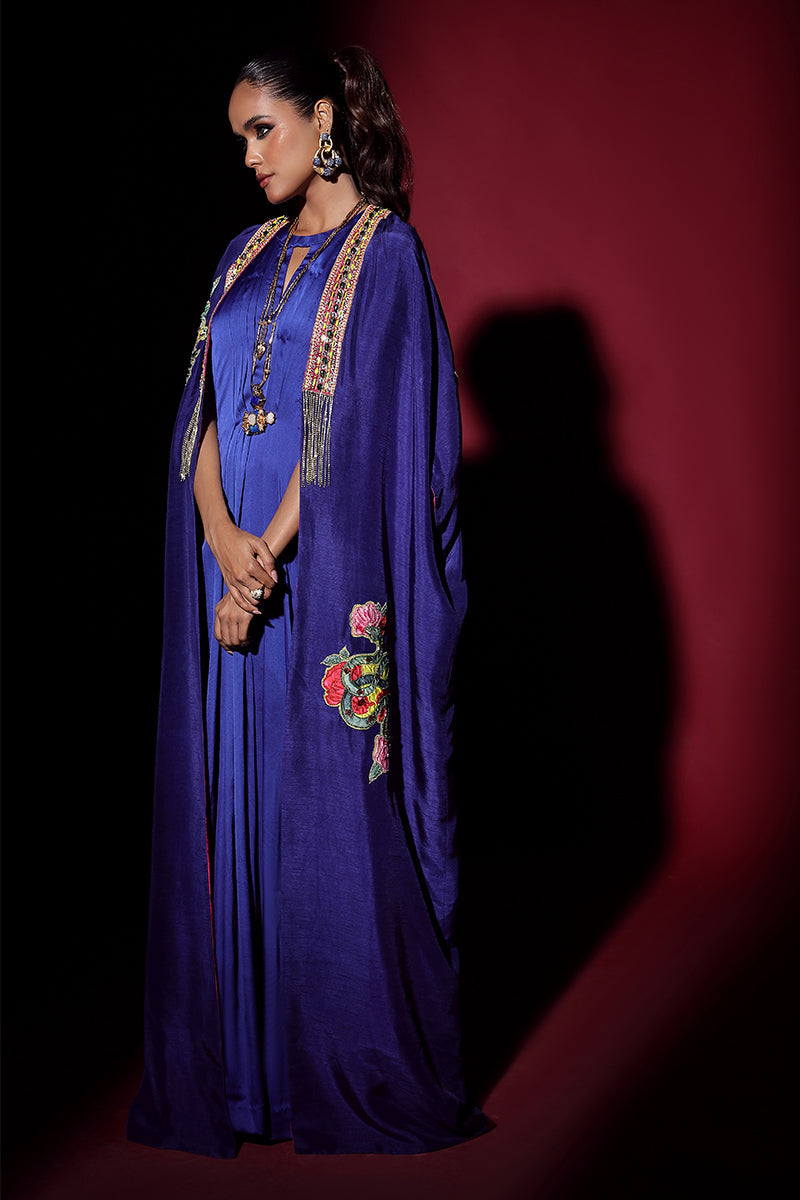 Wardha Saleem | Luxury Pret Fusion Wear | NOVA CAPE WITH DRAPE (2PC) - Riwayat-e-Khas