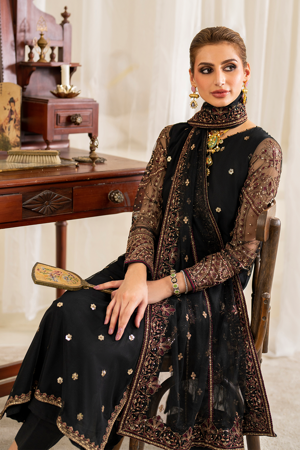 Iznik | Exclusive Formals | UE-288 Embroidered Net