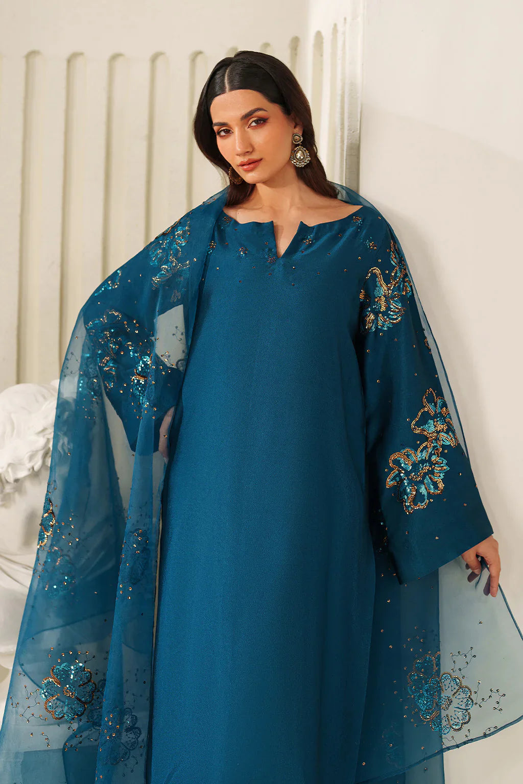 Iznik | Festive Formals | UE-616 Embroidered Ramen Silk