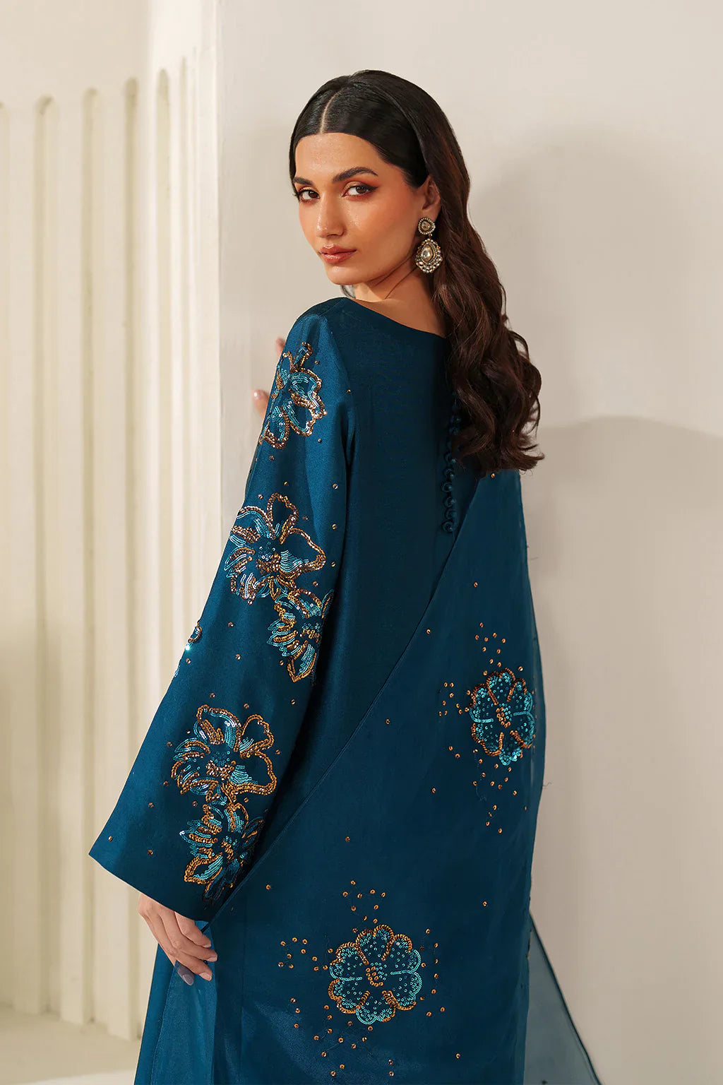 Iznik | Festive Formals | UE-616 Embroidered Ramen Silk
