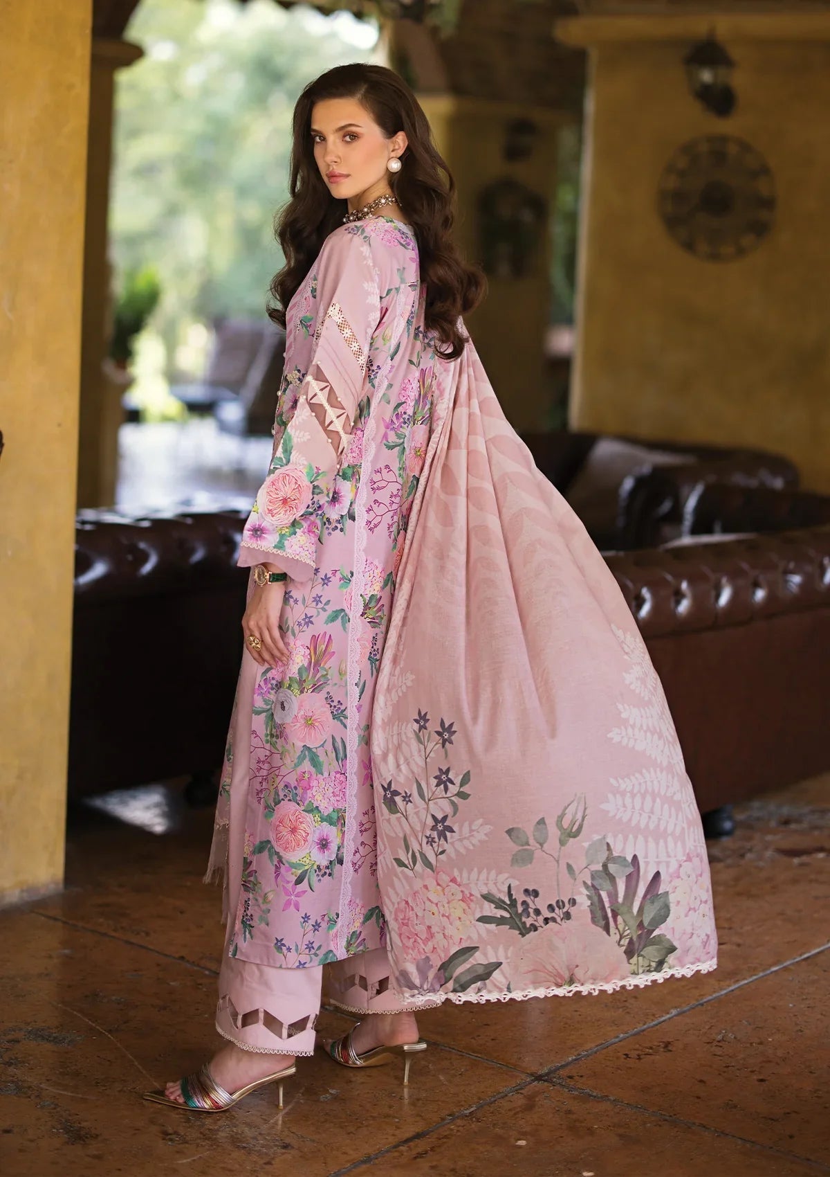 Elaf Premium Print Chikankari Lawn 3Pc Suit ECT-04B DELPHINE