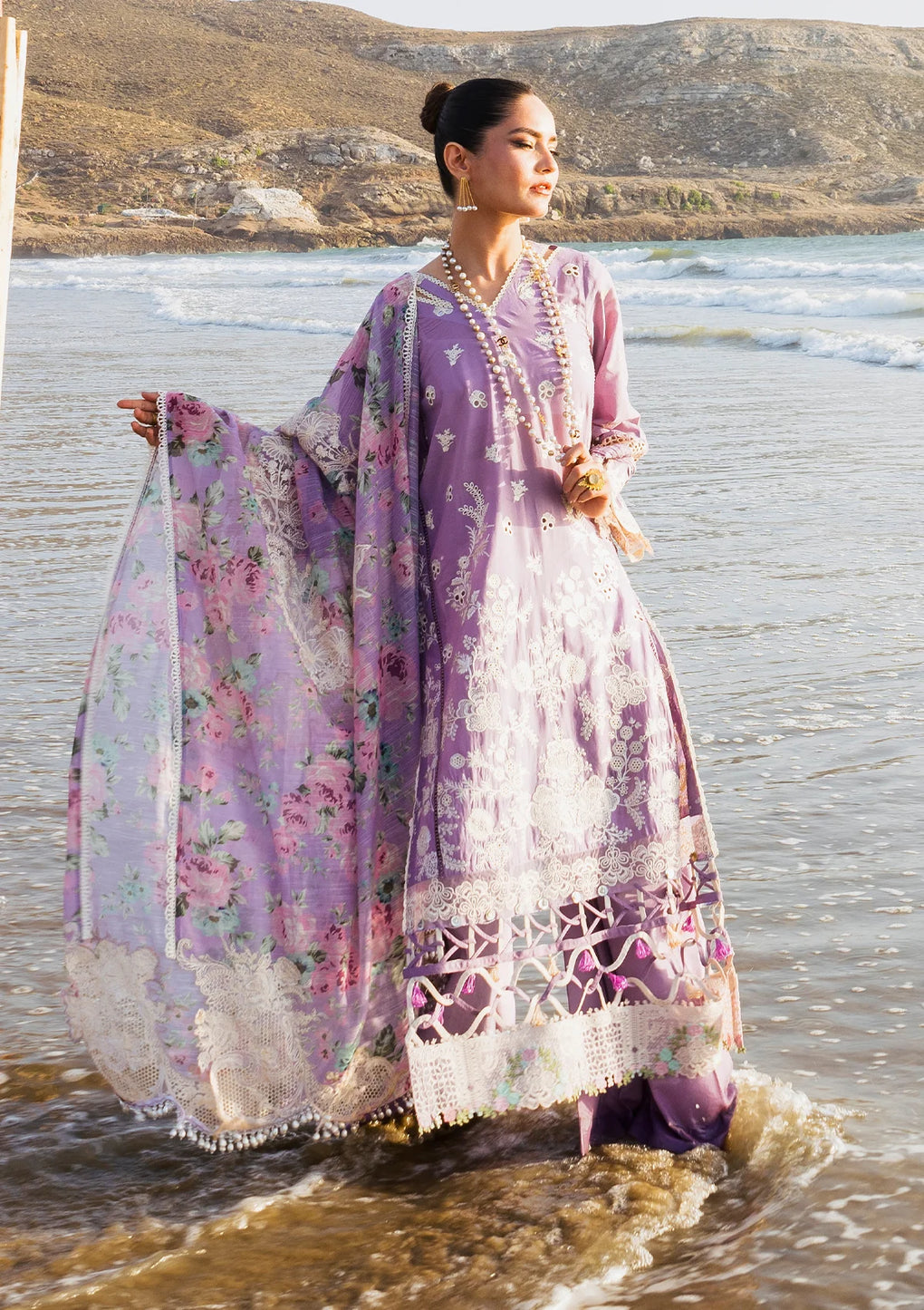 Elaf Premium | Hai Kuch Festive Lawn 24 | EHK-02A Banafsha - House Of Anaya