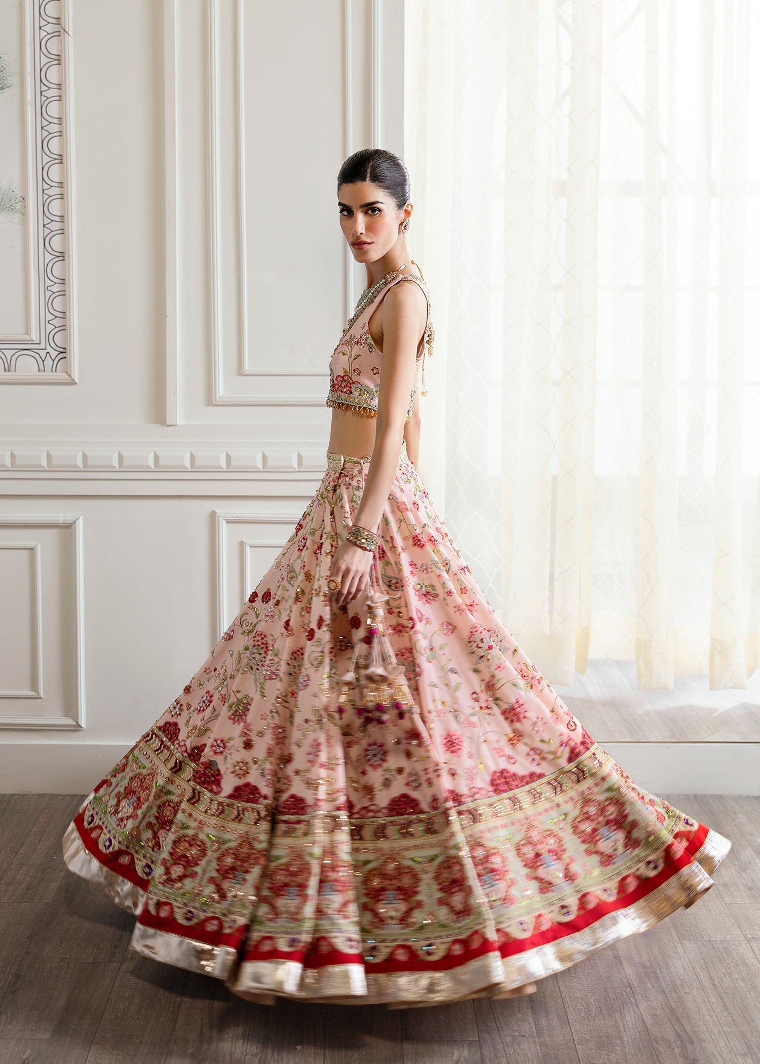 Crimson | A Beautiful Chaos Wedding Collection | Chinoiserie Lehnga
