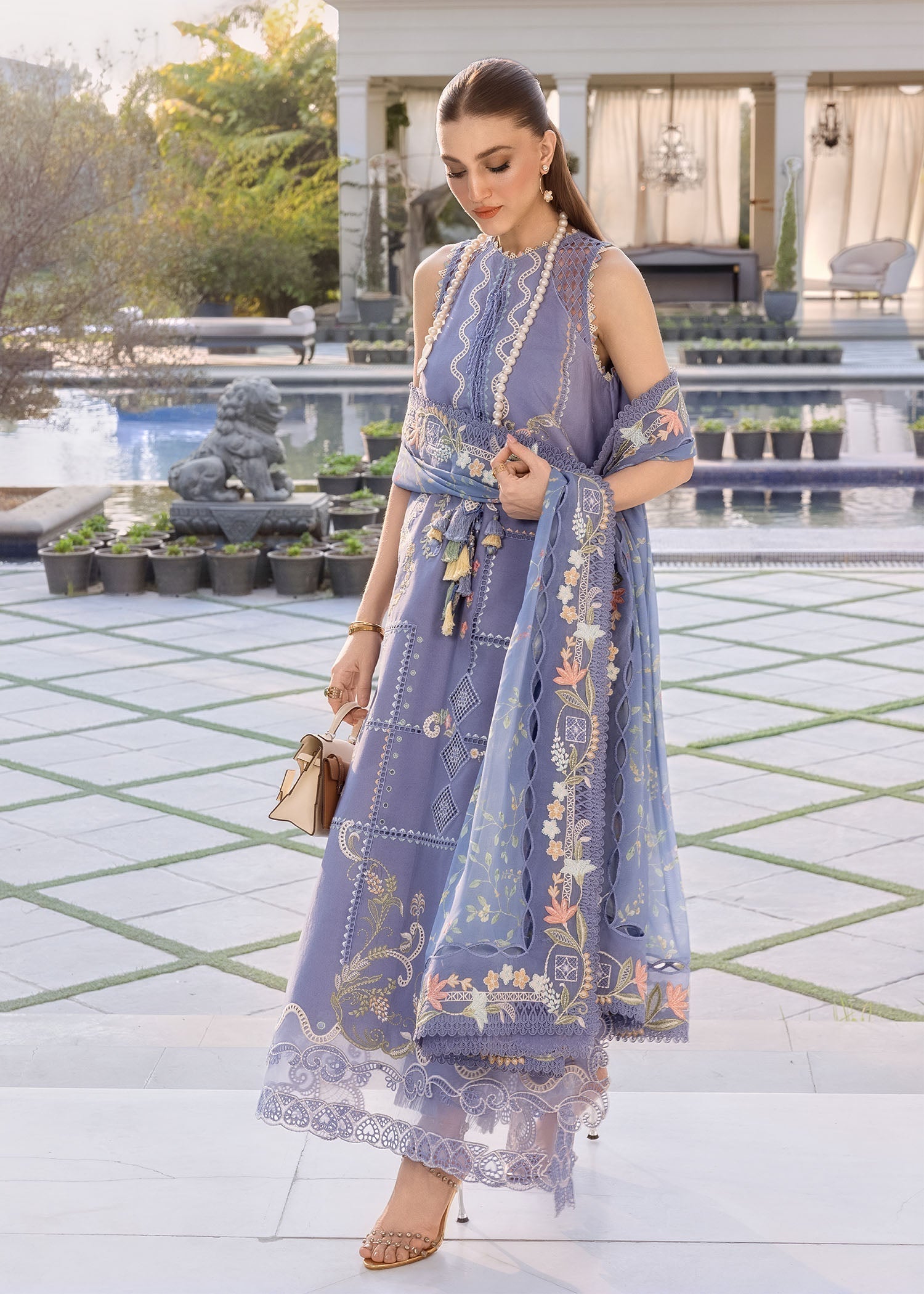 Crimson | Flow By Crimson Lawn'26 | FLORAL SERENITY-D1B