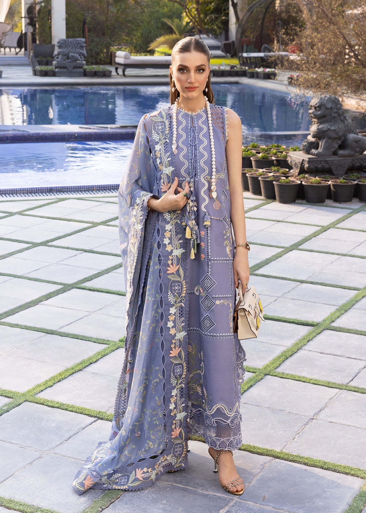 Crimson | Flow By Crimson Lawn'26 | FLORAL SERENITY-D1B
