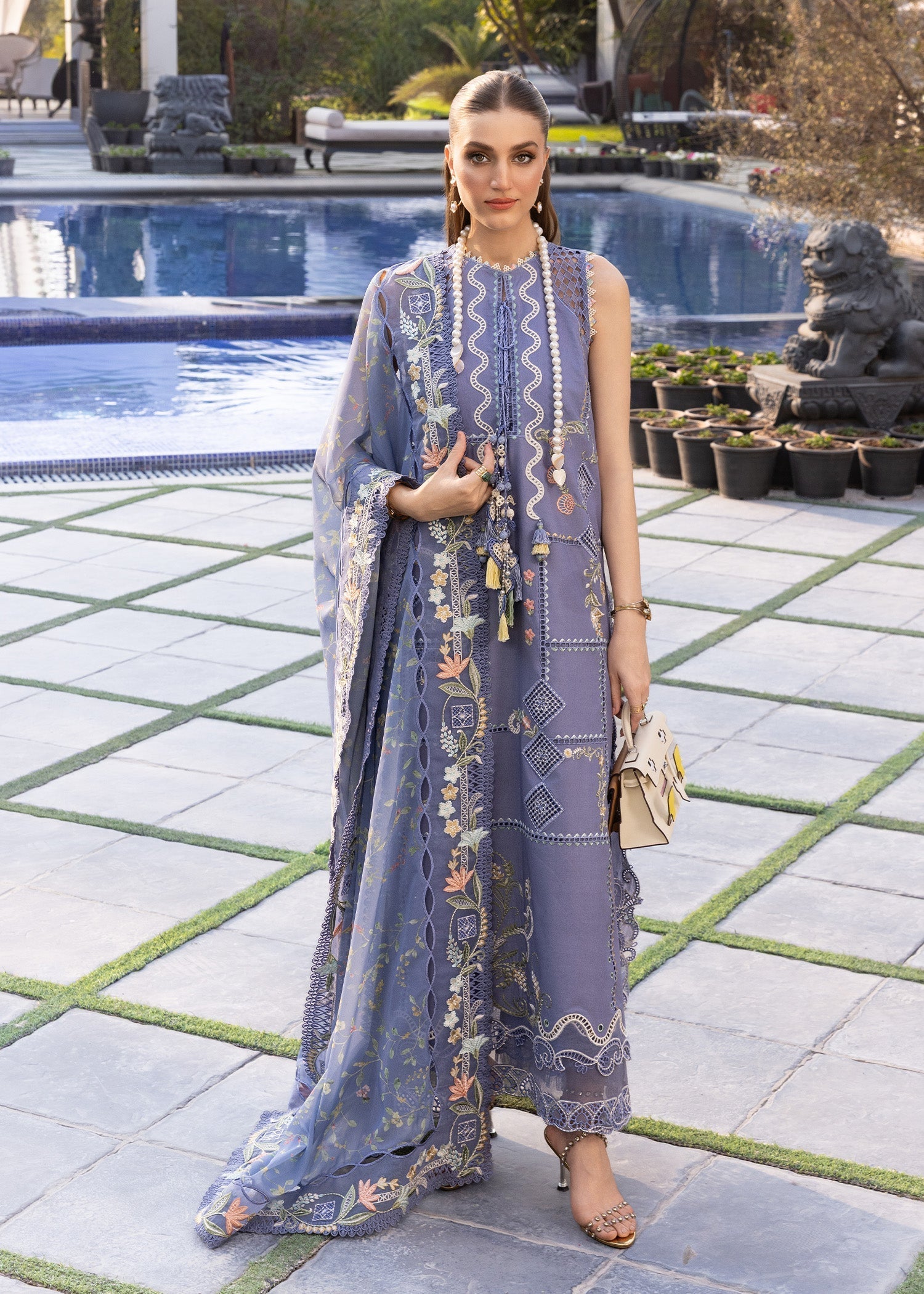Crimson | Flow By Crimson Lawn'26 | FLORAL SERENITY-D1B