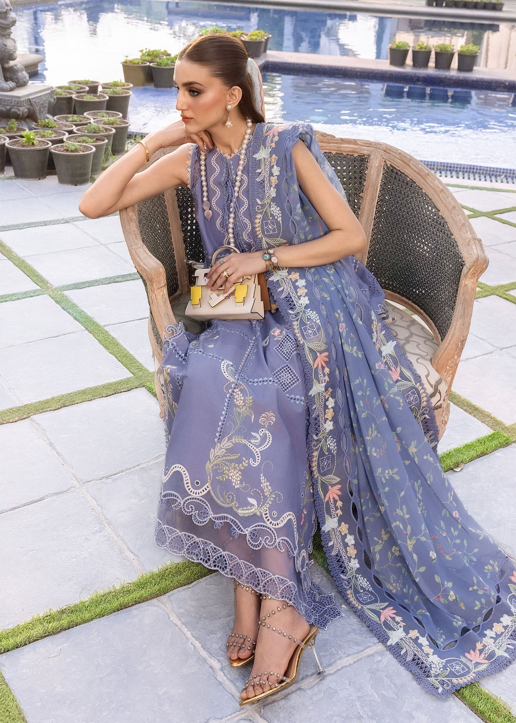 Crimson | Flow By Crimson Lawn'26 | FLORAL SERENITY-D1B