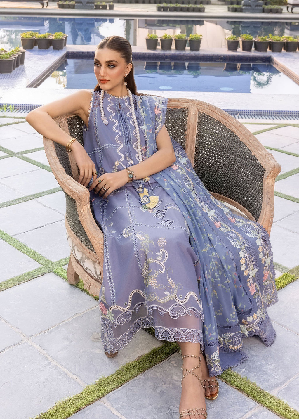 Crimson | Flow By Crimson Lawn'26 | FLORAL SERENITY-D1B