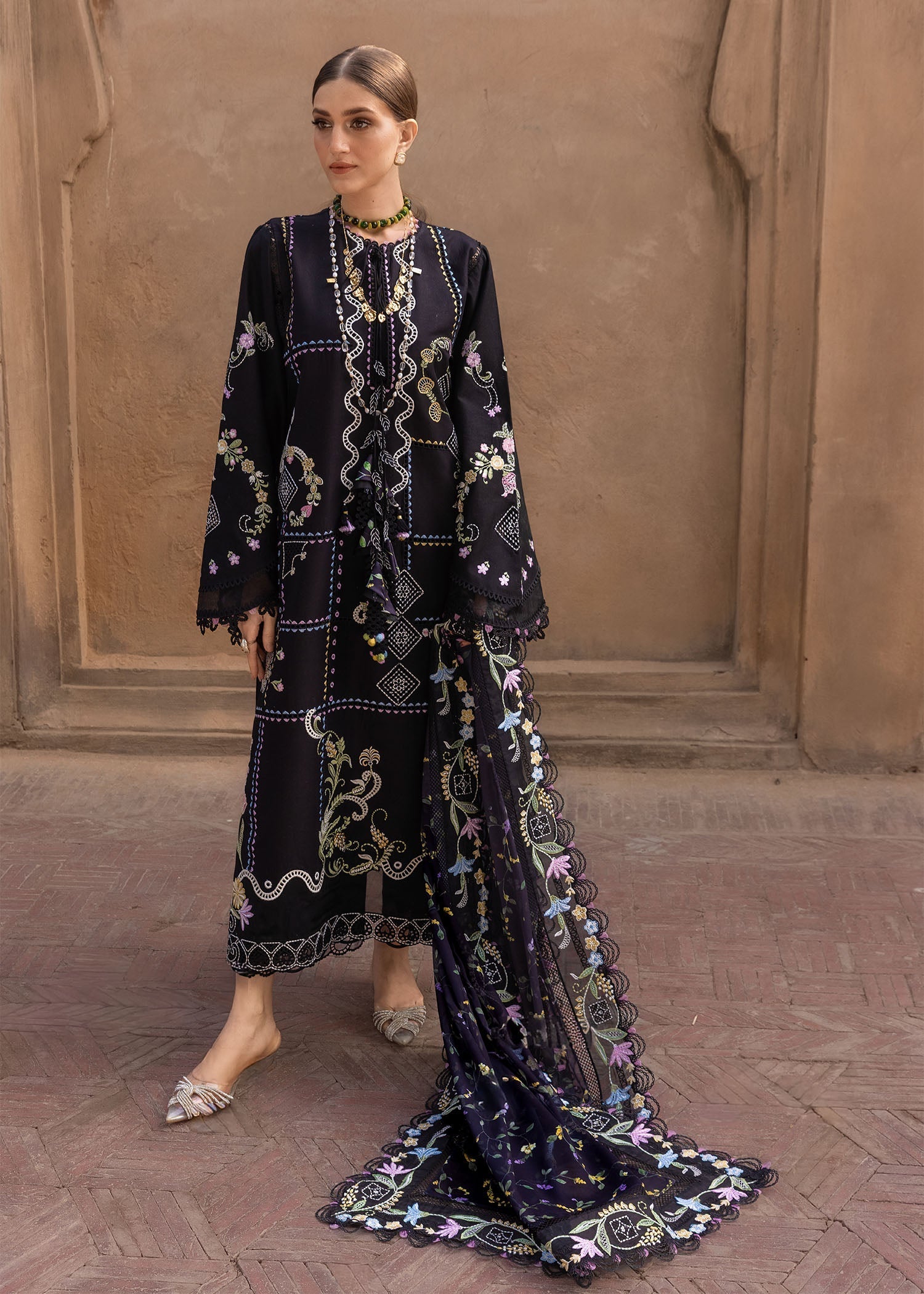 Crimson | Flow By Crimson Lawn'26 | FLORAL SERENITY - D1A