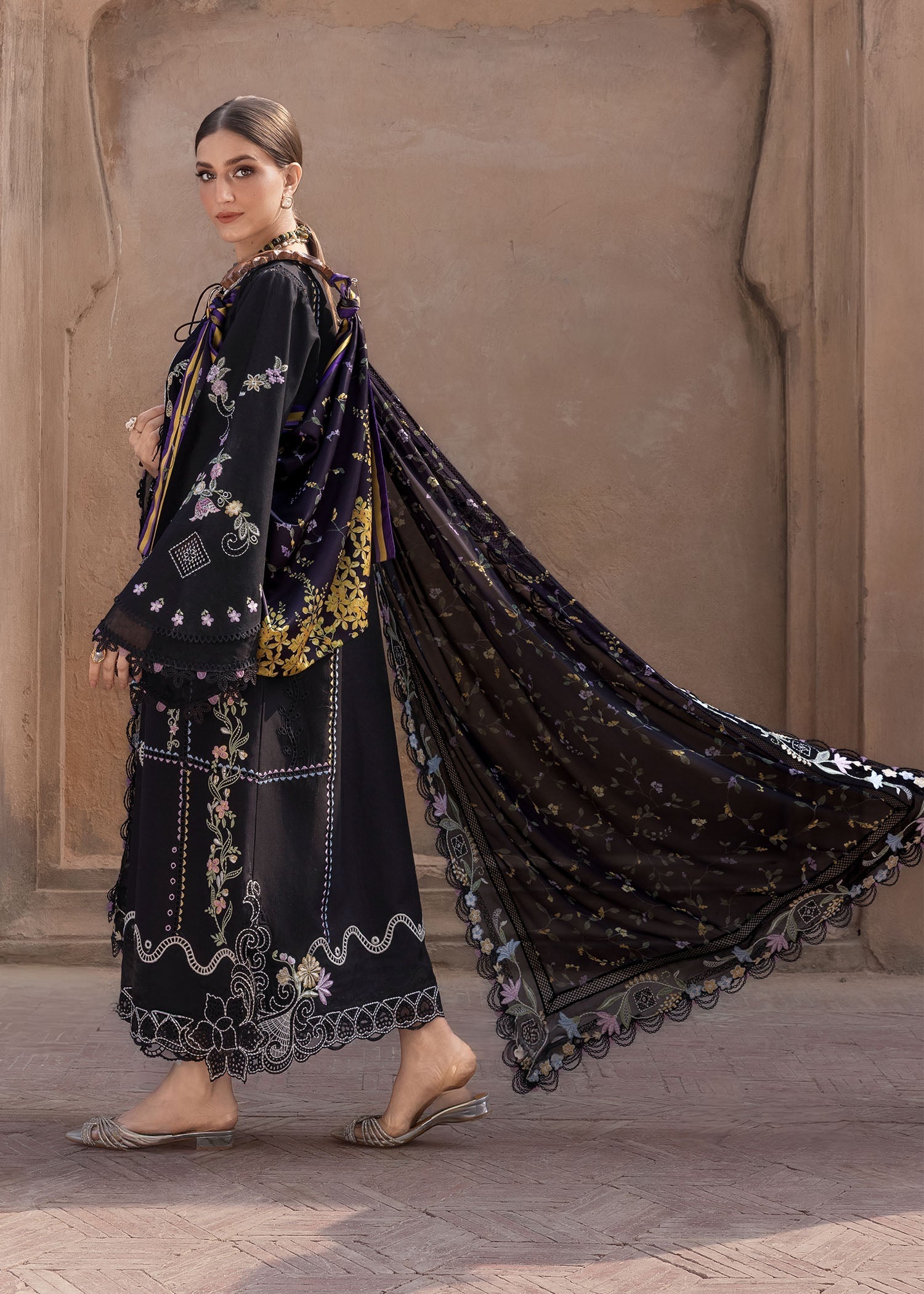Crimson | Flow By Crimson Lawn'26 | FLORAL SERENITY - D1A