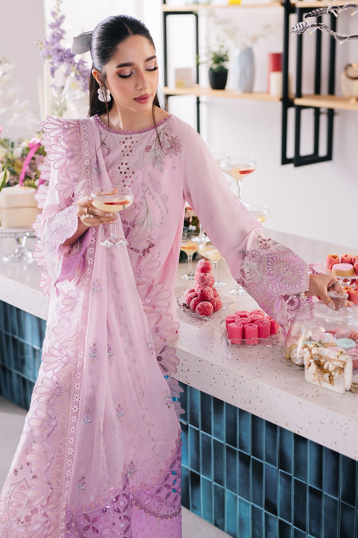 Nureh | Eid Escape Lawn | SPARKLE PINK NE-87