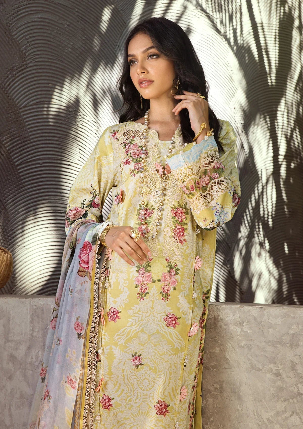 ELAF Signature Embroidered Lawn  3Pc Suit ESL-02A PIXIE DUST
