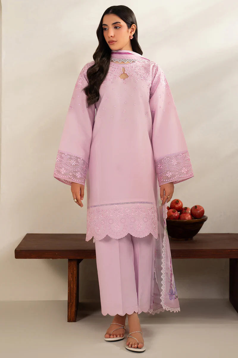 Farasha | Summer Weaves Embroidered lawn'26 | Cloud Pink
