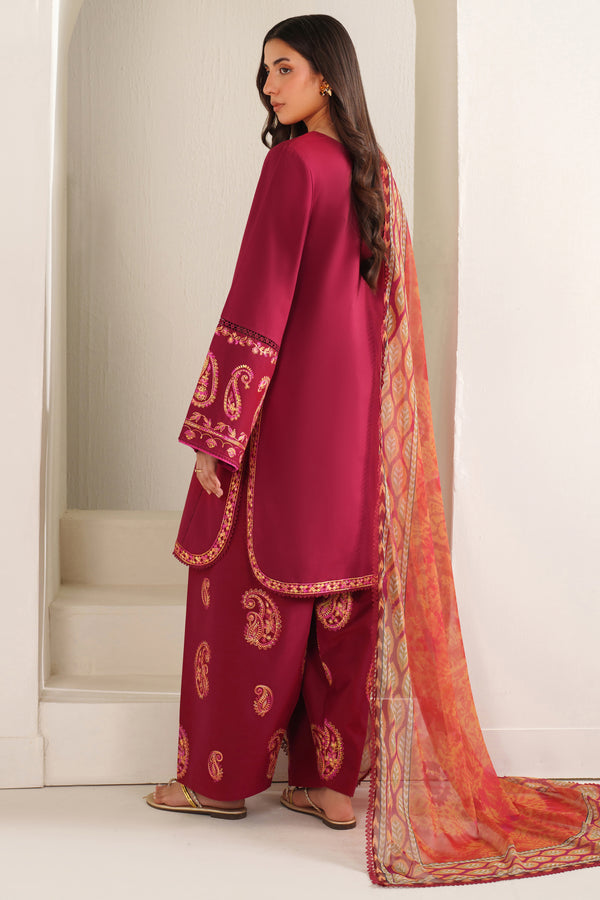 Farasha | Summer Weaves Embroidered lawn'26 | Coral Flare