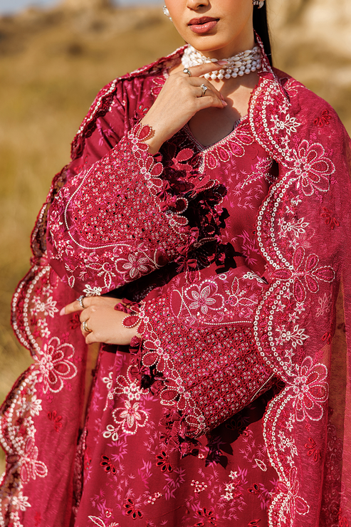 Emaan adeel | Sunlit Groove Luxury Lawn 26 | RADIANT ROSE