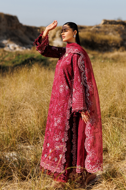 Emaan adeel | Sunlit Groove Luxury Lawn 26 | RADIANT ROSE