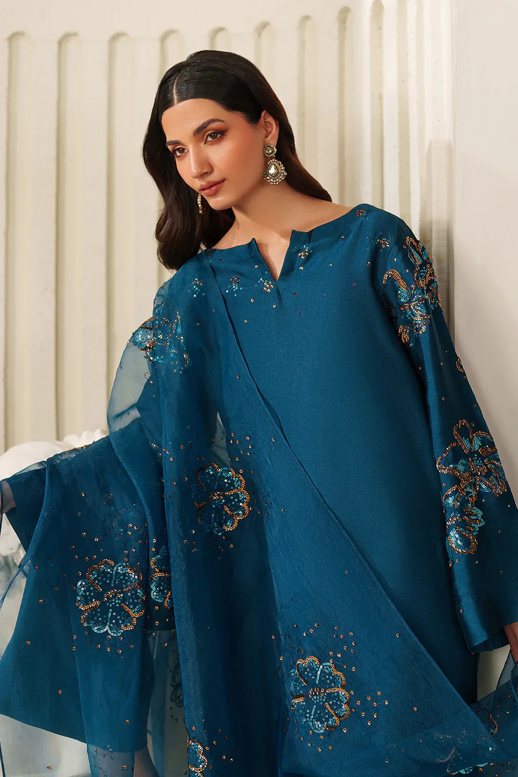 Iznik | Festive Formals | UE-616 Embroidered Ramen Silk