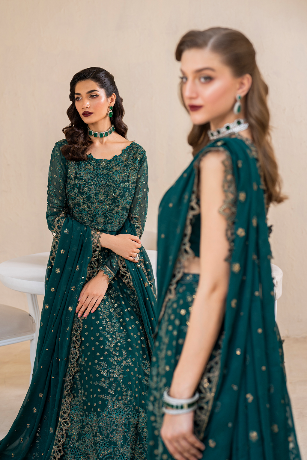 Iznik | Chinnon Chiffon | CC-47 Embroidered Chiffon - House Of Anaya