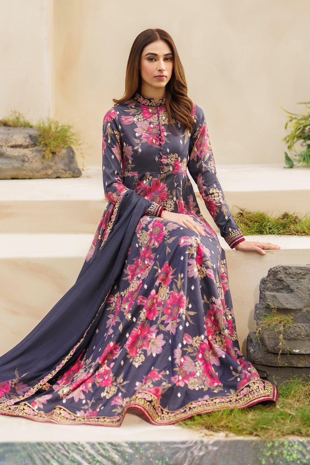 Iznik | Festive lawn 24 | SFL-12 - House Of Anaya