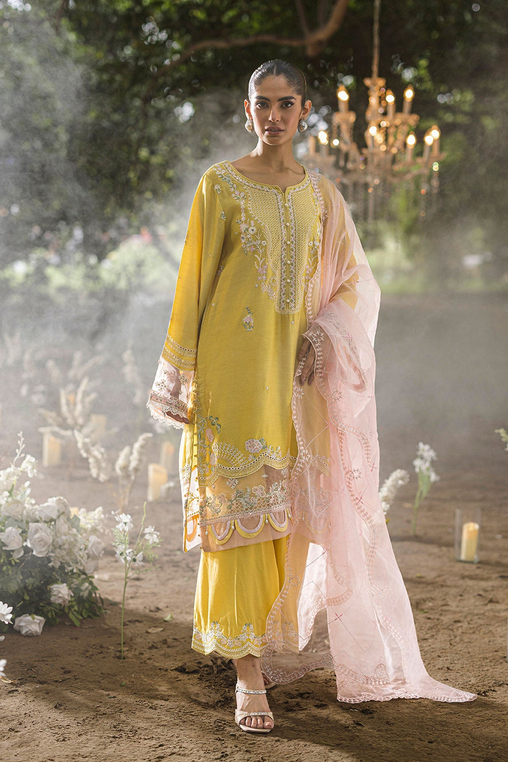 Dhanak | Jardin- Festive Stitched | SS25DU-3206 YELLOW 3Pcs