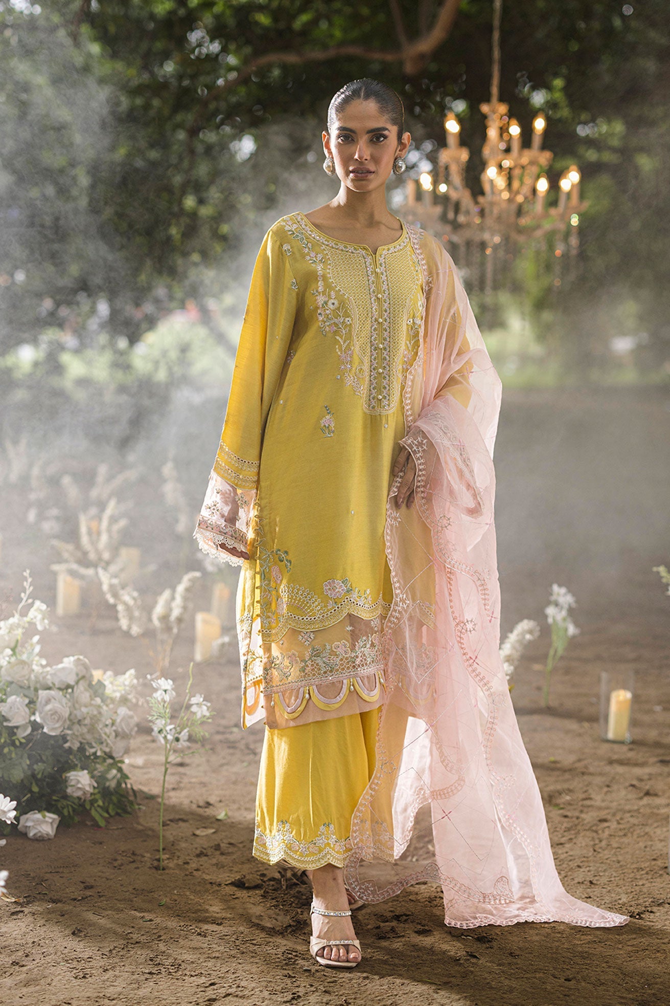 Dhanak | Jardin- Festive Stitched | SS25DU-3206 YELLOW 3Pcs